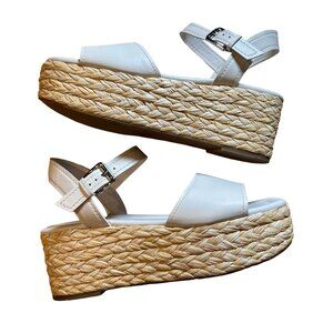 Marc Fisher Jellard 2 Platform Espadrille White Sandals Size 11M